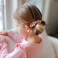 Dusty Rose Bunny Knot Bow Pigtail Set