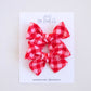 Pink/Red Gingham | Pigtail Bows