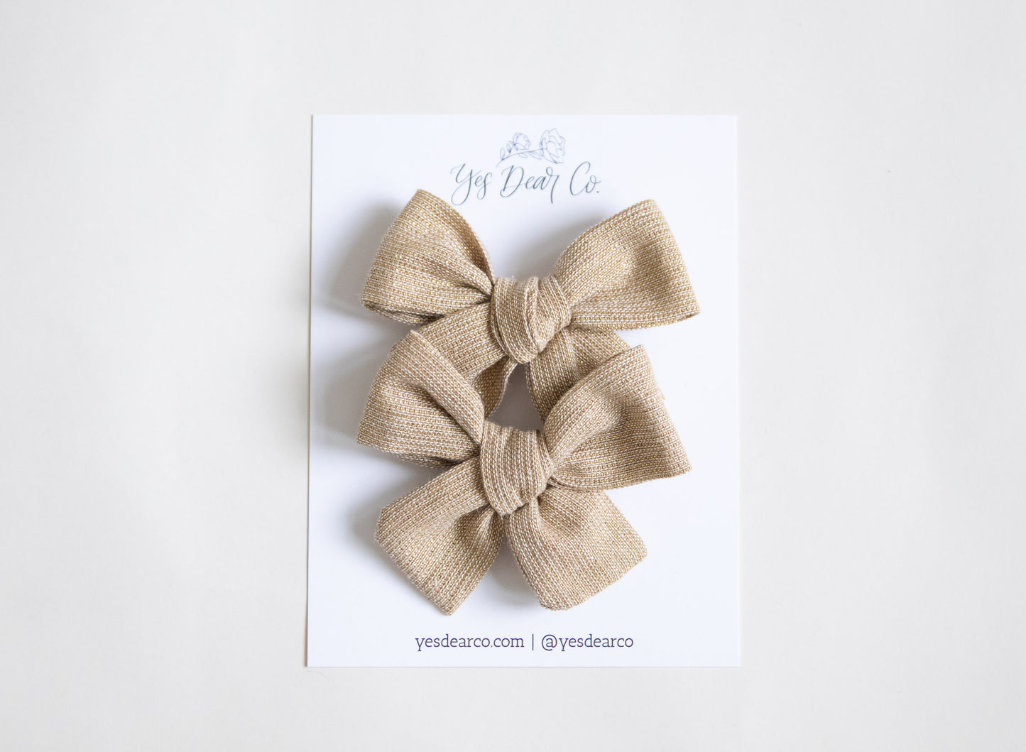 Gold Linen | Pigtail Bows