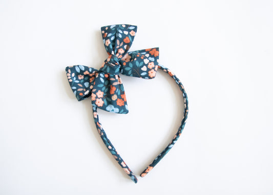 Navy Floral | Hard Headband