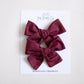 Burgundy | Pigtail Bows