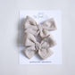 Wheat Eyelet | Pigtail Bows