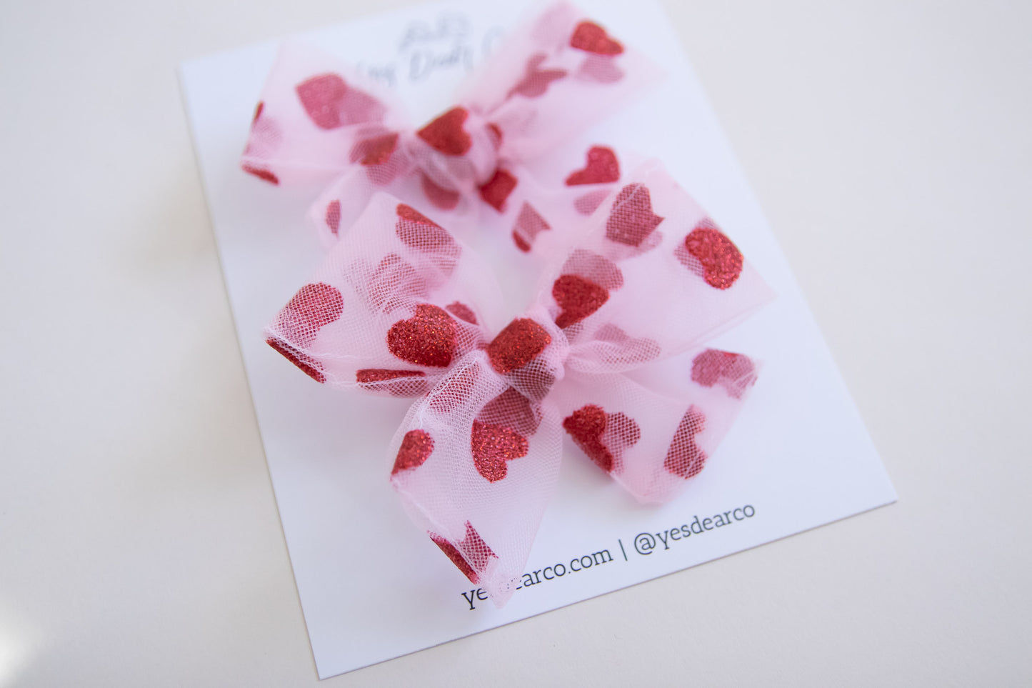 Sparkly Hearts | Pigtail Bows