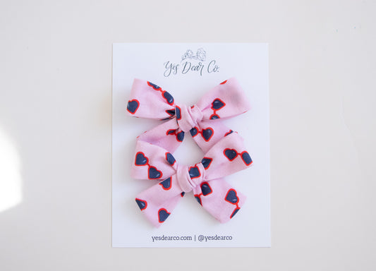 Valentine's Glasses | Pigtail Bows