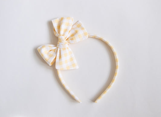 Yellow Gingham | Hard Headband