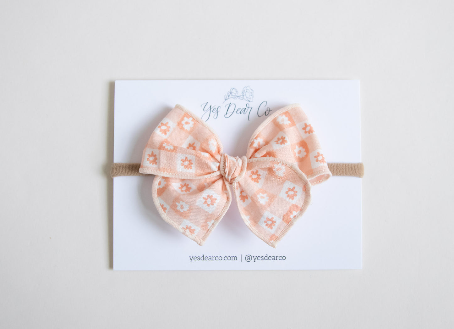 Peach Flowers Gingham | Petite Whimsy