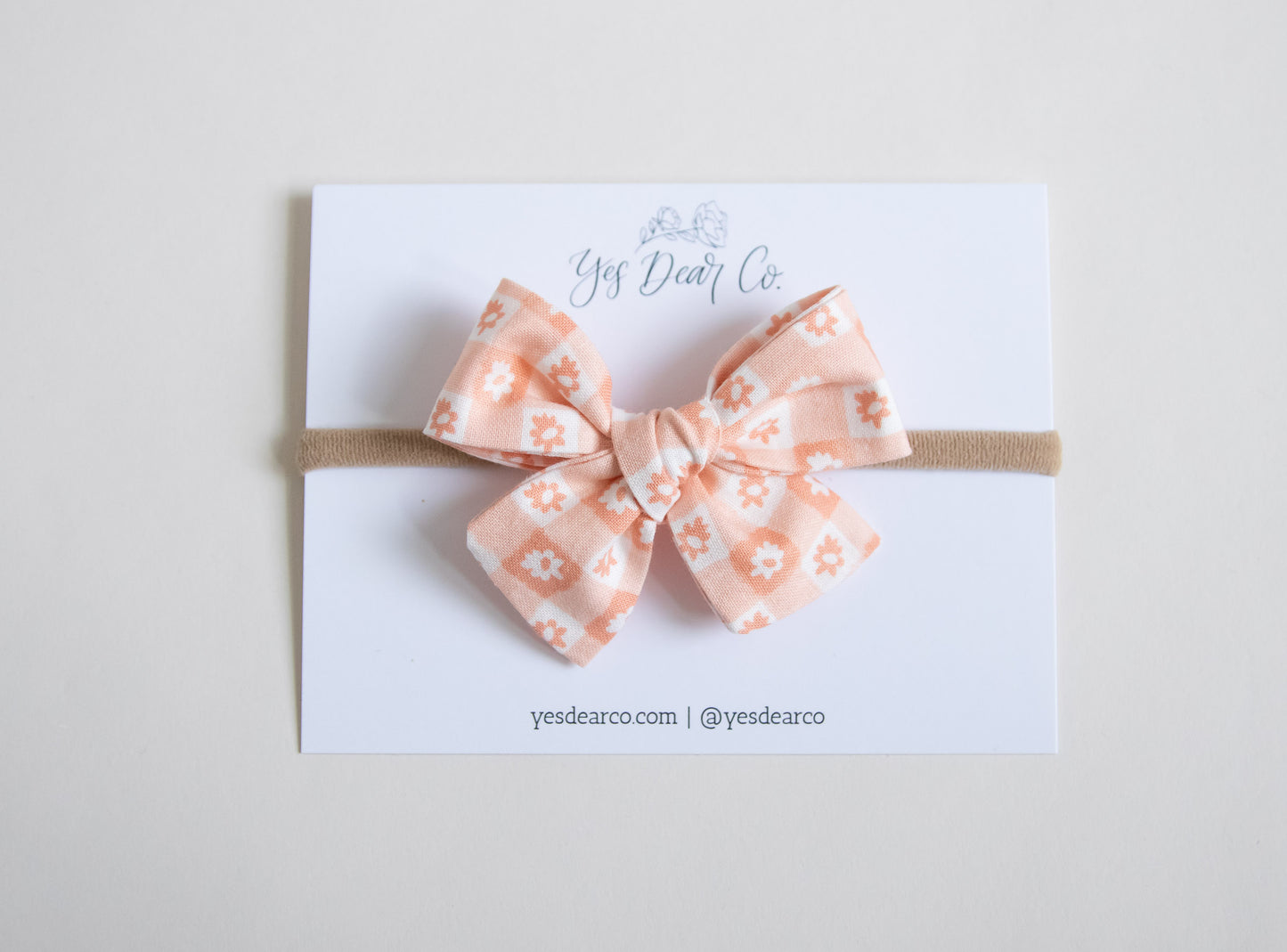 Peach Flowers Gingham | Small Pinwheel