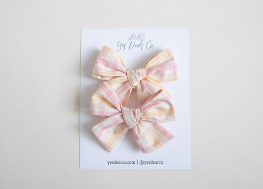 Pastel Plaid | Pigtail Bows
