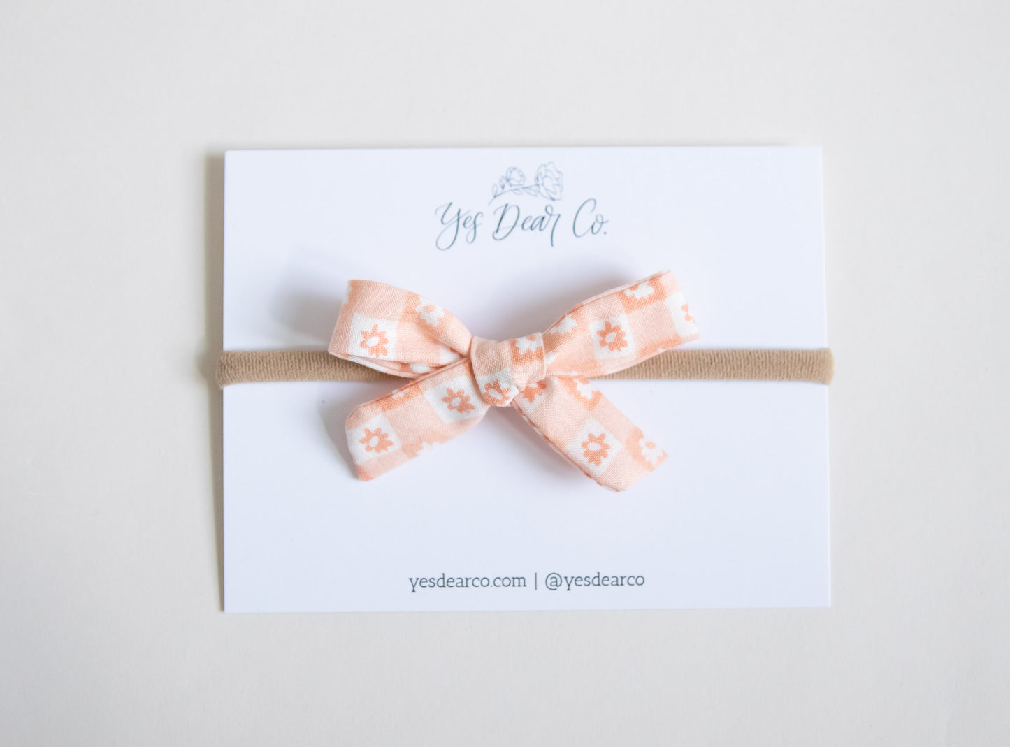 Peach Flowers Gingham | Midi School Girl