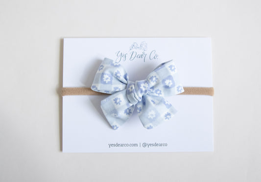 Blue Flowers Gingham | Small Pinwheel