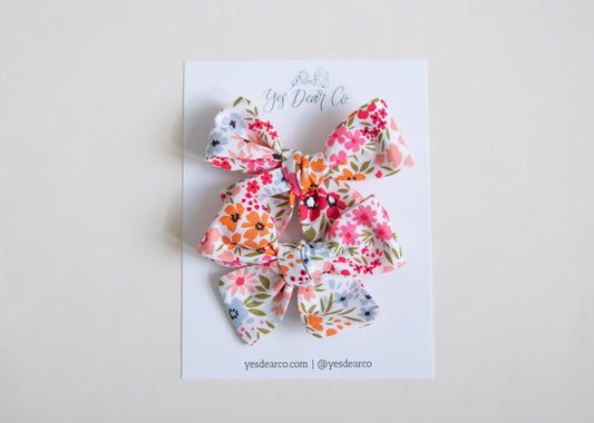 Bright Blooms | Pigtail Bows
