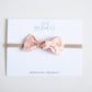 Peach Flowers Gingham | Knot Bow