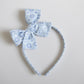 Blue Flower Gingham | Hard Headband