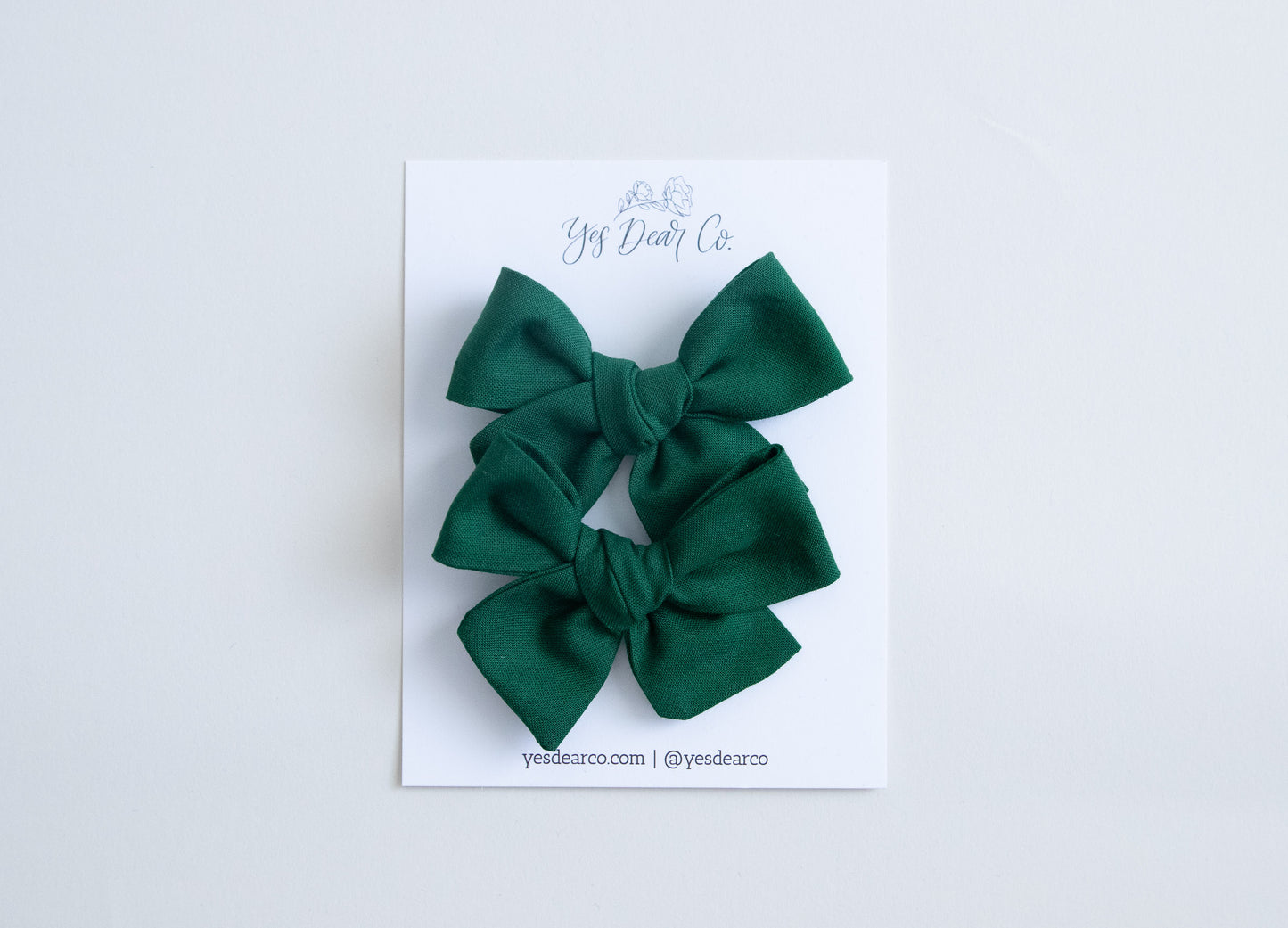 Mistletoe Green | Pigtail Bows