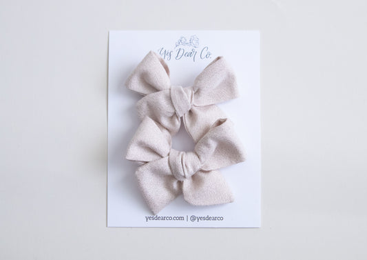 Blush Sparkle | Pigtail Bows