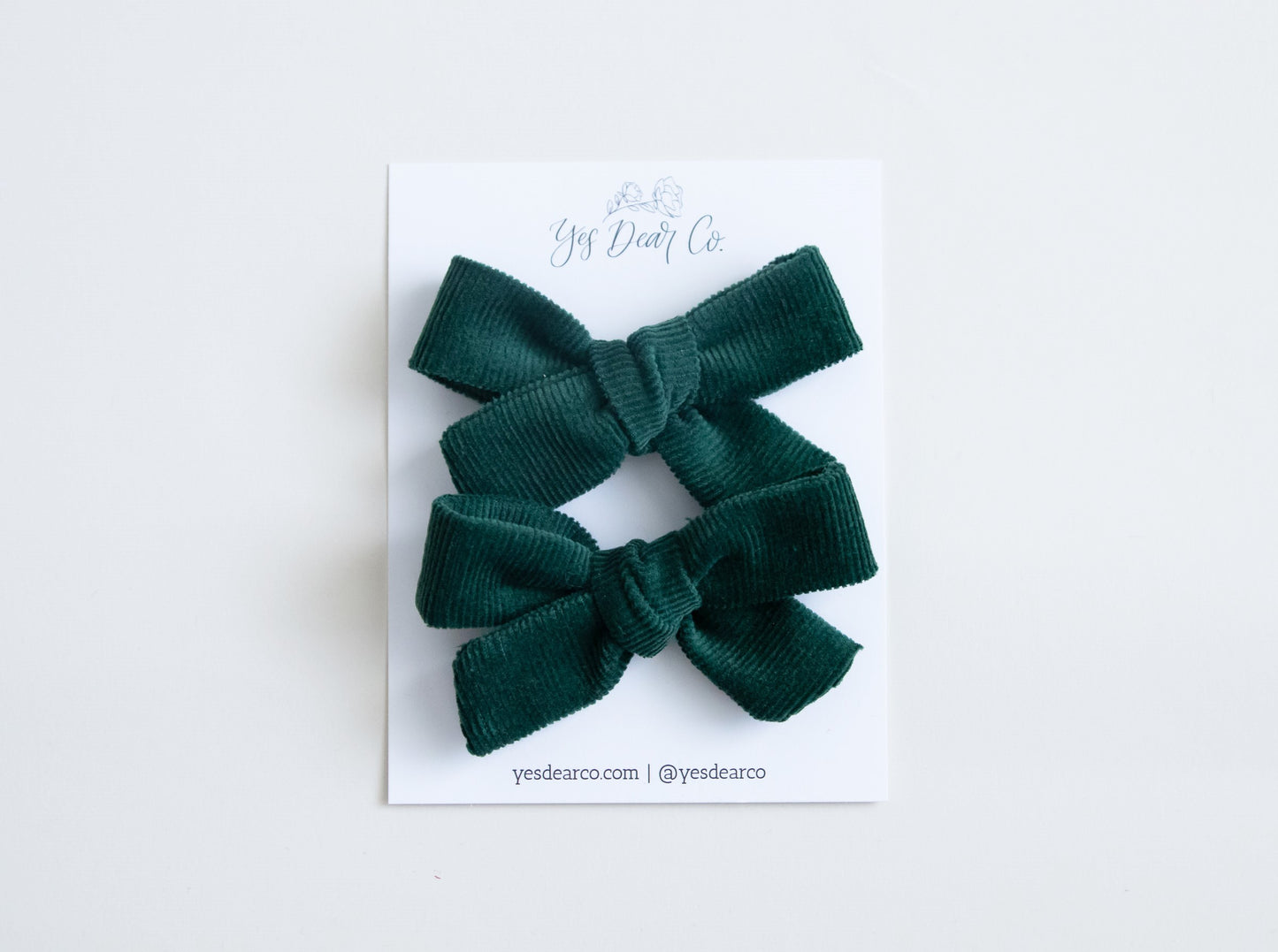 Green Cord | Pigtail Bows