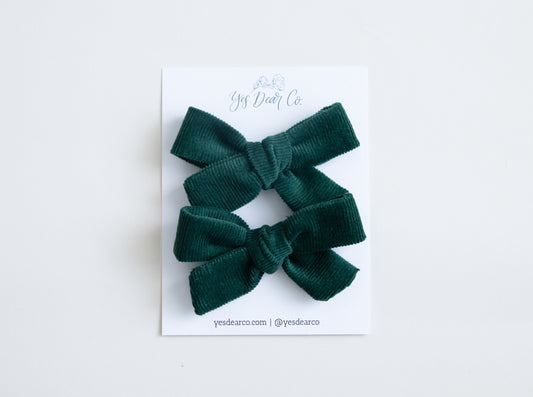 Green Cord | Pigtail Bows