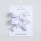 Bright White Velvet | Pigtail Bows