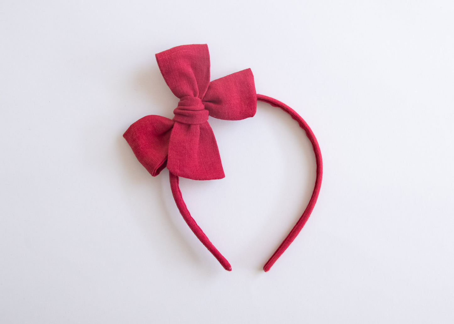 Red Linen | Hard Headband