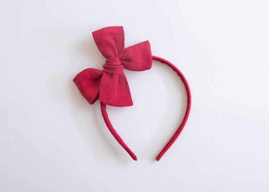 Red Linen | Hard Headband