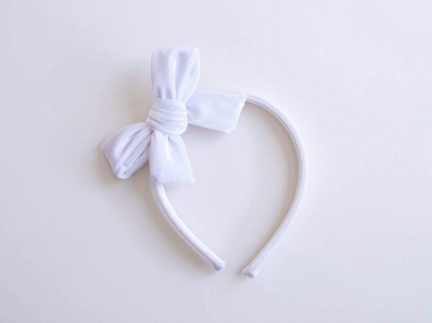 Bright White Velvet | Hard Headband