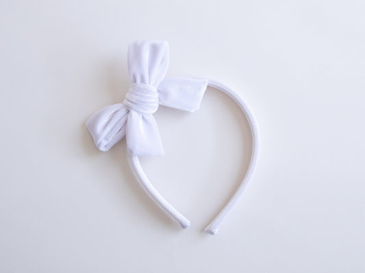 Bright White Velvet | Hard Headband