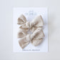 Oat Linen | Pigtail Bows