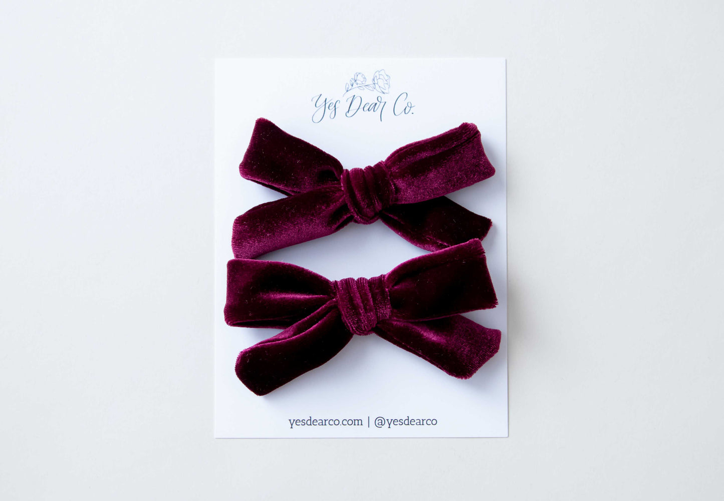 Mulberry Velvet | Pigtail Bows