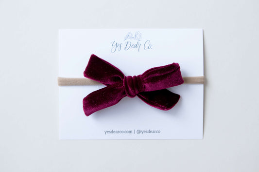 Mulberry Velvet | School Girl Bow