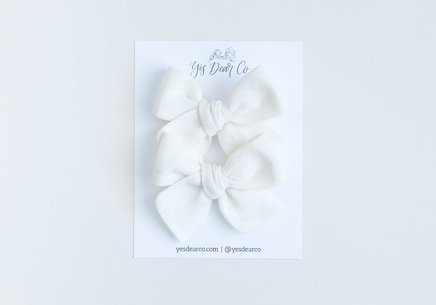 Cream Linen | Pigtail Bows