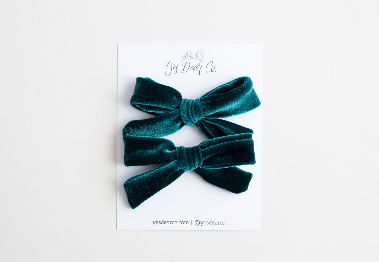 Spruce Velvet | Pigtail Bows
