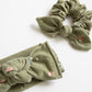 Olive Floral | Bow Scrunchie