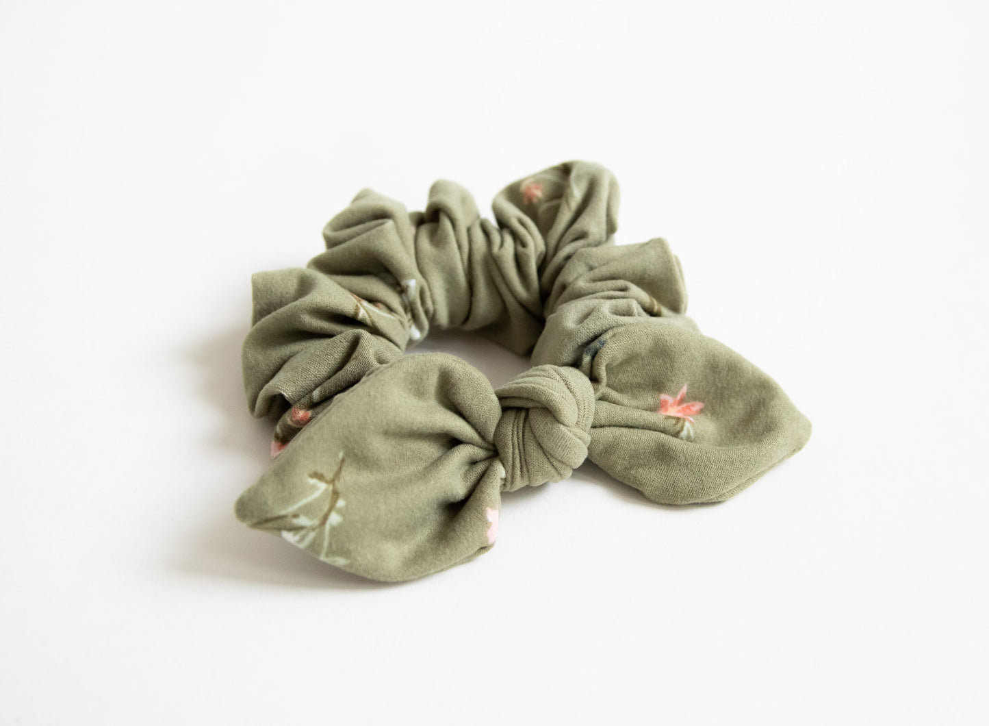 Olive Floral | Bow Scrunchie