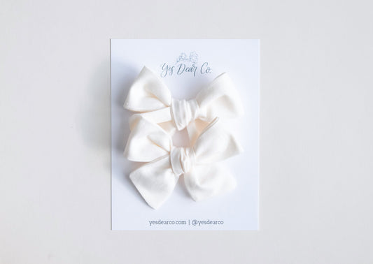 Ivory | Pigtail Bows